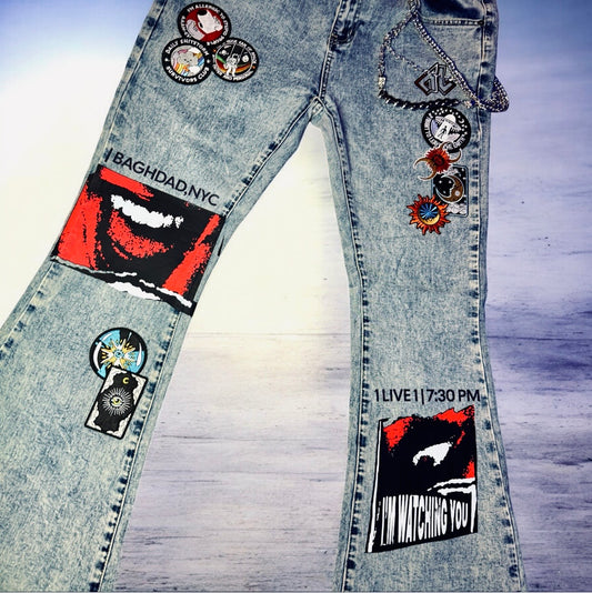 "BAGHDAD NYC" PATCHWORK DENIM JEANS