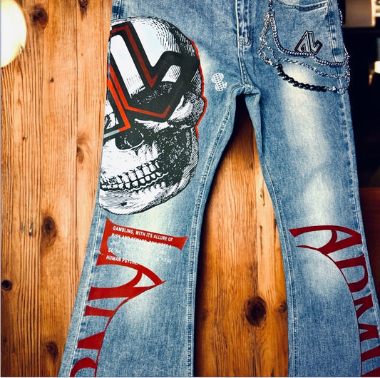 "AL SKULL HEAD" DENIM JEANS