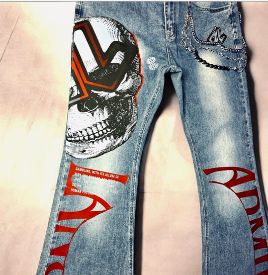 "AL SKULL HEAD" DENIM JEANS